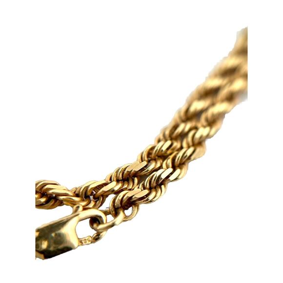 14k Solid Yellow Gold 15.6grams Twisted Rope Chain Necklace